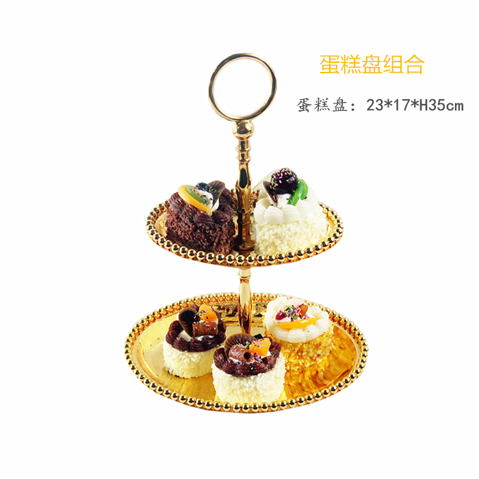 Ánh sáng sang trọng nhà bếp mạ vàng đặt đôi bánh pan tủ kết hợp đồ trang trí nhỏ mô phỏng trang sức hiển thị shop bán đồ trang trí phòng ngủ