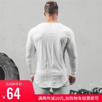 VQFIT brothers autumn Mens Fitness T-shirt muscular mens fashion casual round neck slim sports long sleeve shirt