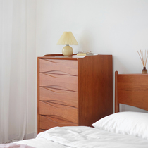 Yizhou building smile six-bucket cabinet Nordic solid wood small bucket cabinet Bedroom storage cabinet Living room simple drawer locker