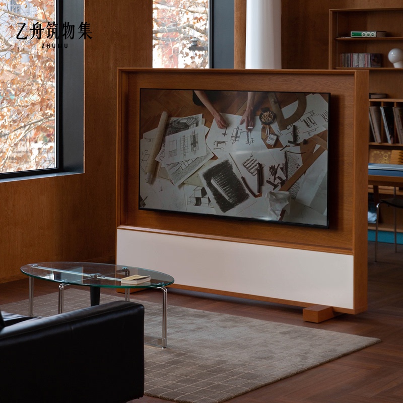 Yizhou Building Collection | Alto Tv Stand Nordic Retro Living Room Tv Cabinet with Wheels Mobile Stand Floor-Standing