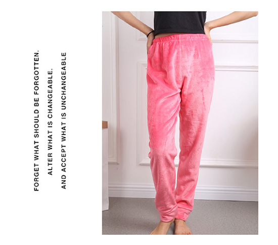 Flannel Pyjama Quần nhung nữ mùa thu và mùa đông dày Quần rộng Kích thước lớn Quần ấm co lại có thể mặc quần đũi nữ
