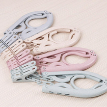 Hanger Travel Portable Easy and Durable Foldable Hanger Multifunctional Wheat Straw Foldable Belt Clip Hanger