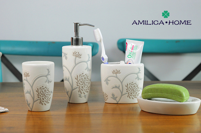 35 Free Shipping for Overseas Orders Chrysanthemum Embossed Ceramic Toiletries Hand Sanitizer Bottle Soap Dispenser Mouthwash Cup Toothbrush Holder Soap Dish 35 Free Shipping for Overseas Orders Chrysanthemum Embossed Ceramic Toiletries Hand Sanitizer Bottle Soap Dispenser Mouthwash Cup Toothbrush Holder Soap Dish