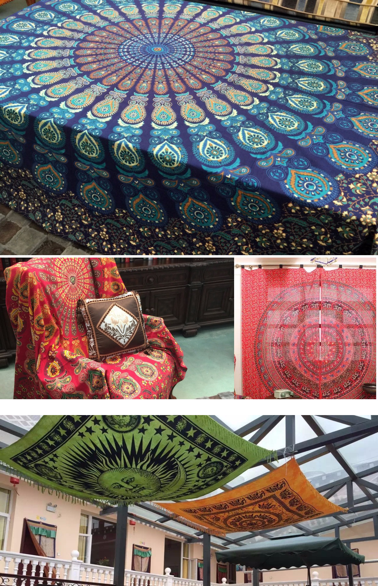 Hangcloth Ấn Độ Inaba Mandala trang trí nhà thủ công treo rèm khăn trải bàn khăn trải bàn khăn quốc gia tấm thảm gió quốc gia tấm thảm treo tường