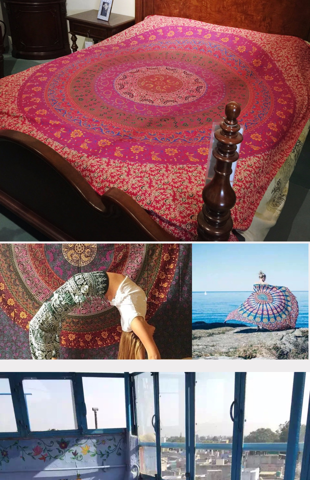 Mandala Tấm nhập khẩu Ấn Độ Tấm đôi Popper Treo Vải Khăn trải bàn Sofa Khăn trải giường quốc gia - Khăn trải giường thảm trải giường mùa đông