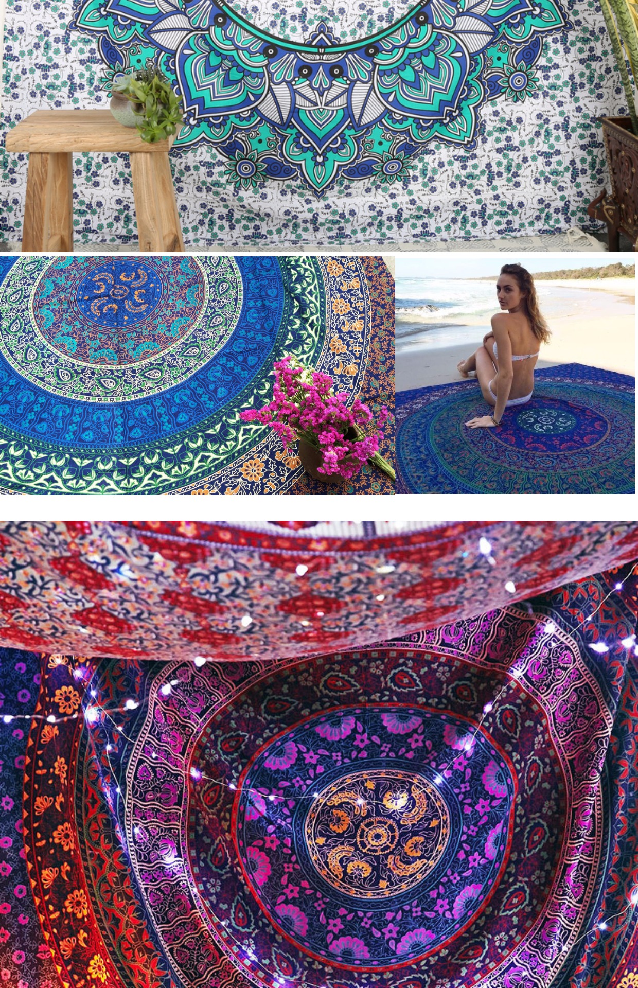 Hangcloth Ấn Độ Inaba Mandala trang trí nhà thủ công treo rèm khăn trải bàn khăn trải bàn khăn quốc gia tấm thảm gió quốc gia tấm thảm treo tường