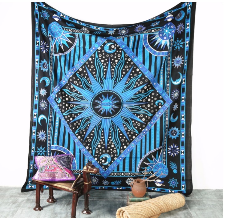Ins gió treo vải Ấn Độ handmade nhà trang trí tường vải mặt trời thần treo tường chăn quốc gia tấm thảm gió thảm trang trí phòng ngủ