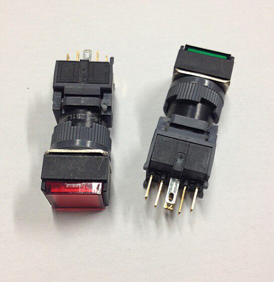 (Shanghai solid shop) button switch JHF16-1F1LB self-rewinding lamp positive square type 220 24 12V-Taobao