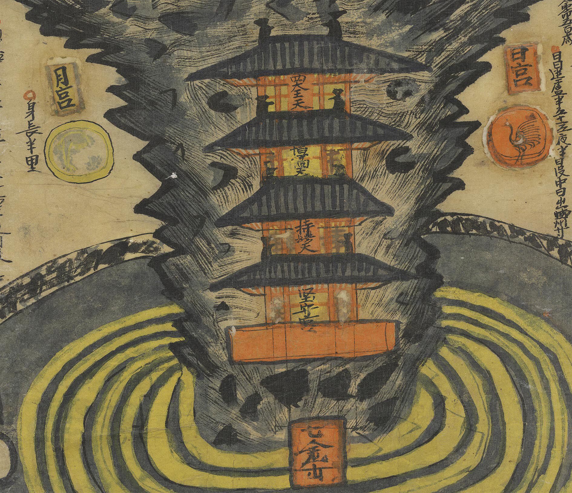 新品1:1佚名彩绘三界九地之图敦煌壁画装饰画高清喷绘复制临摹-阿里巴巴
