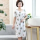 Mẹ tải mùa hè mỏng mảnh rayon ngắn tay về nhà đêm cotton trung niên cotton lỏng lẻo bà bầu mặc đồ ngủ - Quần áo của mẹ