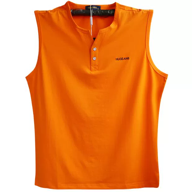 Áo vest nam mùa hè không tay áo thun thấm mồ hôi vest v-cotton cotton thể thao rộng vai rộng vest màu - Áo vest cotton