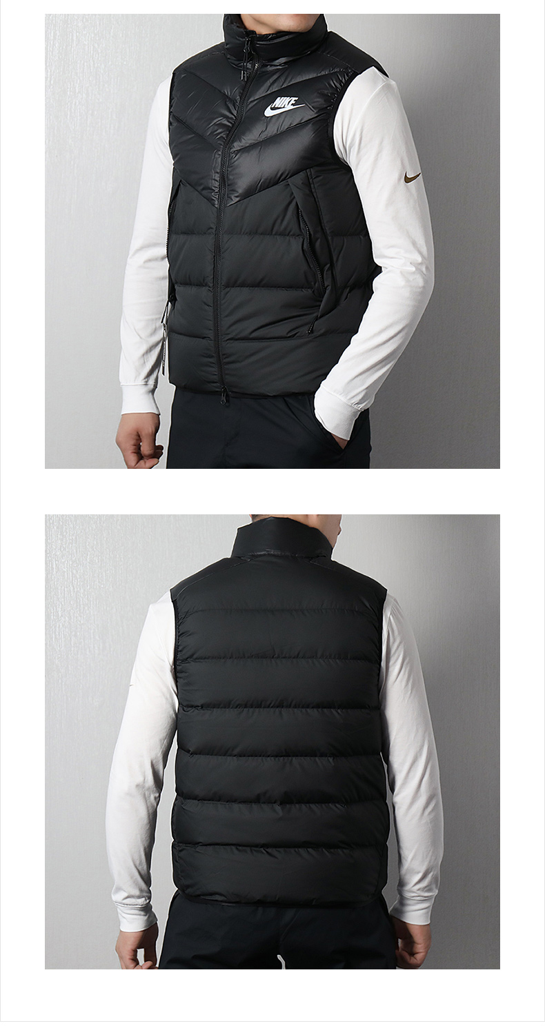 Nike Nike down vest nam 2018 mùa đông mới thể thao và giải trí vest ấm cổ áo đứng 928860 áo khoác sát nách nam