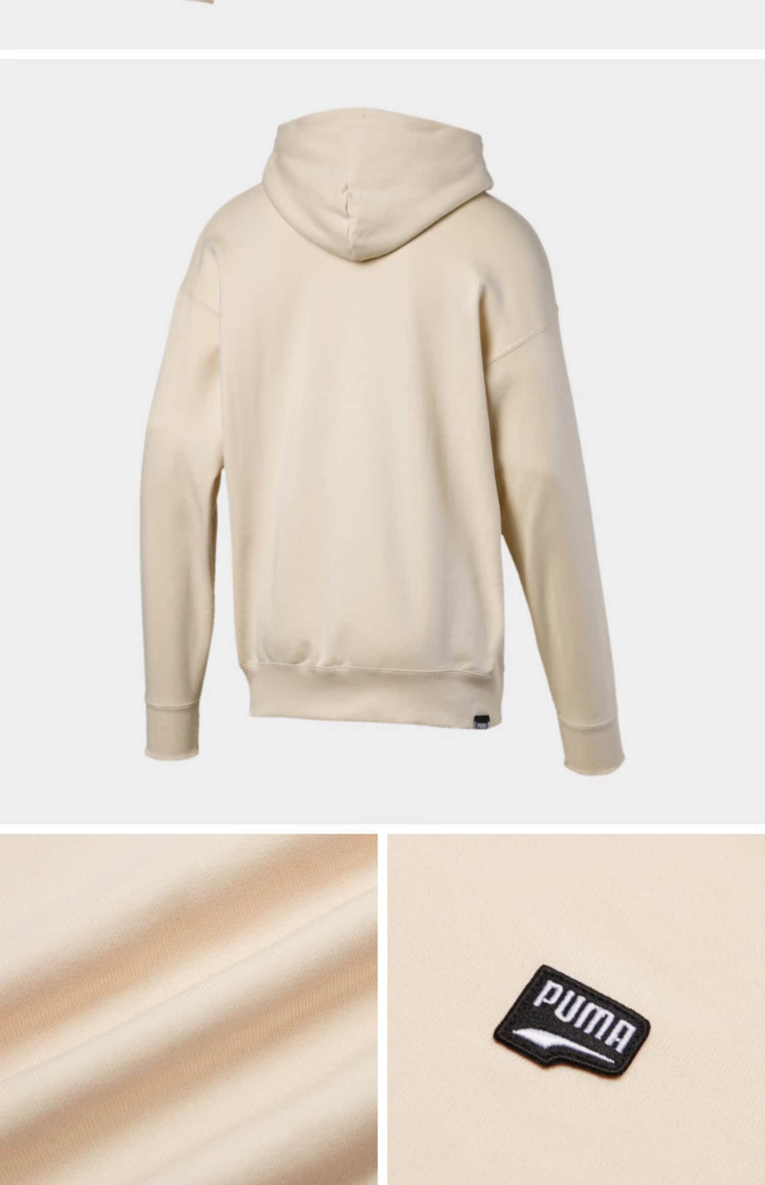 PUMA 彪马 bây giờ với áo len nam có mũ trùm đầu mùa xuân và mùa thu mỏng thể thao màu be 596002-89 - Thể thao lông cừu / jumper mẫu áo thu đông đẹp