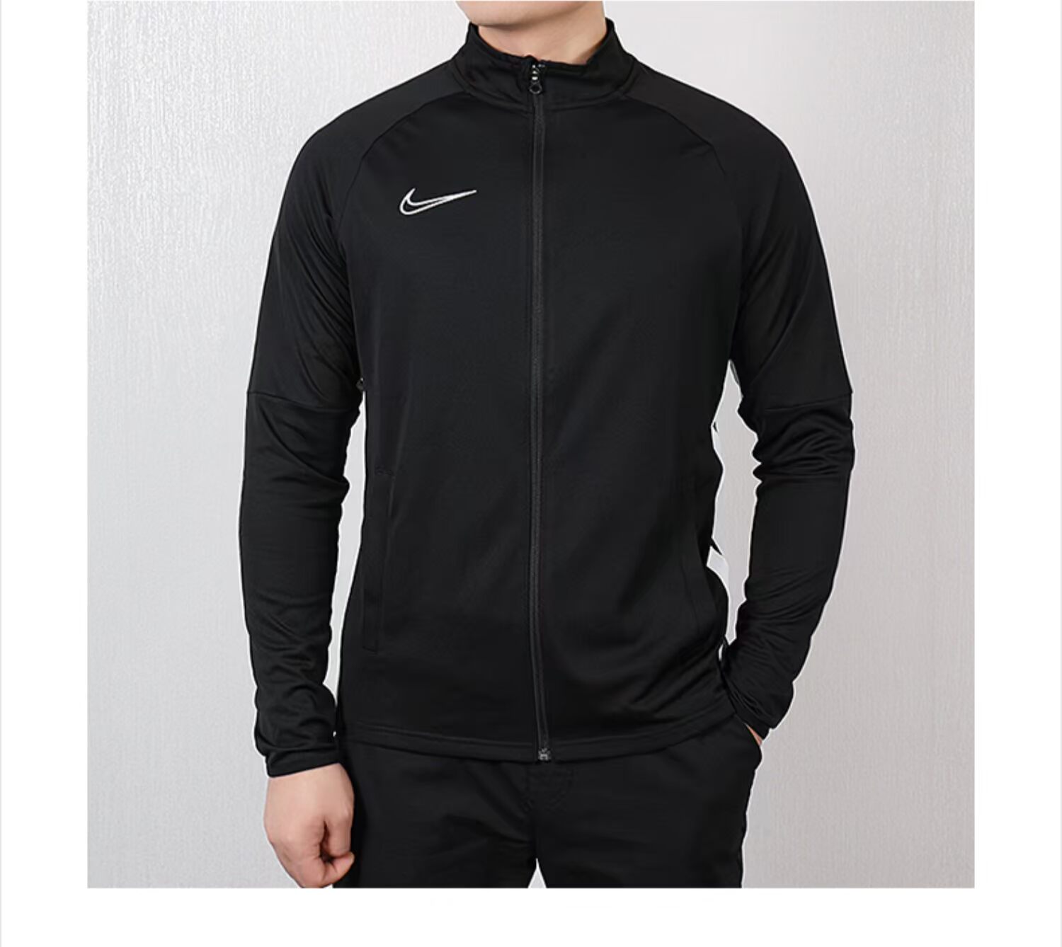 Nike thể thao phù hợp với nam 2019 mùa thu mới đứng cổ áo khoác áo khoác đào tạo chân quần hai bộ - Áo khoác thể thao / áo khoác áo khoác nike xách tay