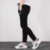 Adidas suit nữ 2019 xuân mới quần áo thể thao có mũ trùm đầu áo khoác sát chân quần - Thể thao sau quan ao the thao nu Thể thao sau