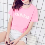 Adidas Adidas Womens 2019 Mùa xuân Mới Neo Cổ tròn Tay áo ngắn Áo phông thể thao thông thường DM4132 - Áo phông thể thao