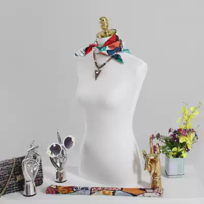 Half-body model props female and male desktop scarf jewelry display rack clothing store wool yarn cashmere sweater display table model
