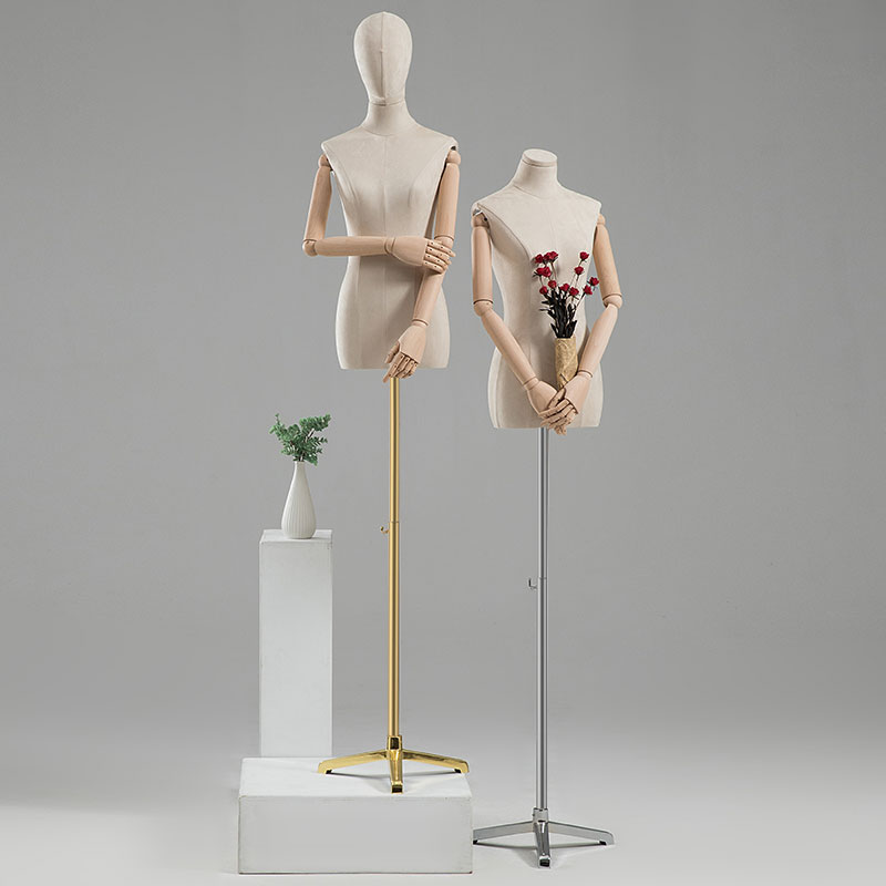 Suede women's work clothes clavicle model props Women's clothing store model display shelf Korean full body skirt