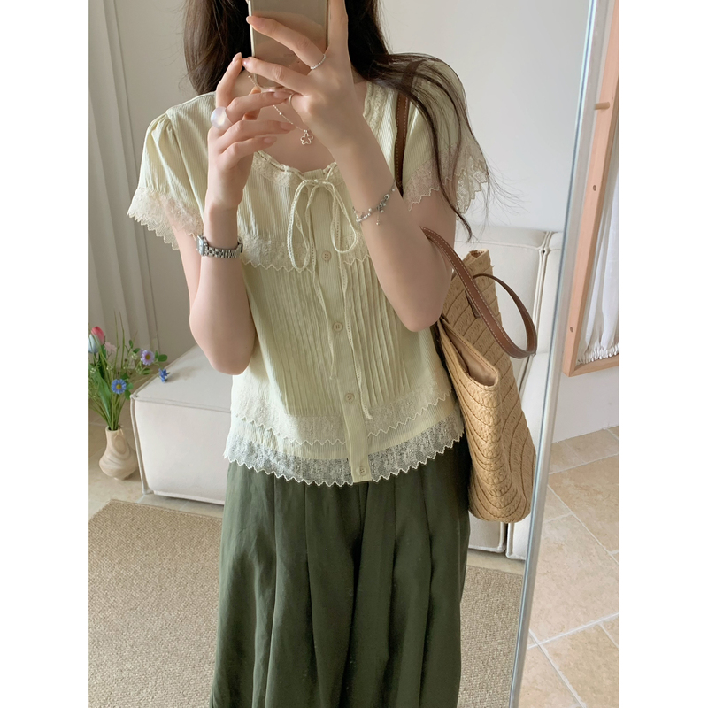 Omelet Egg Roll - Heavy-Duty Lace-Up Round-Neck Blouse (100% Cotton) Hc26536 Omelet Egg Roll - Heavy-Duty Lace-Up Round-Neck Blouse (100% Cotton) Hc26536