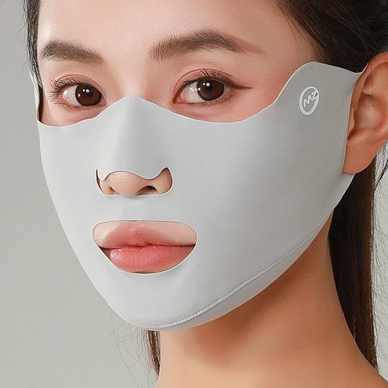 
Outdoor sports sunscreen mask for running golf ice silk ear mask for exposing mouth and nose breathable and UV protection