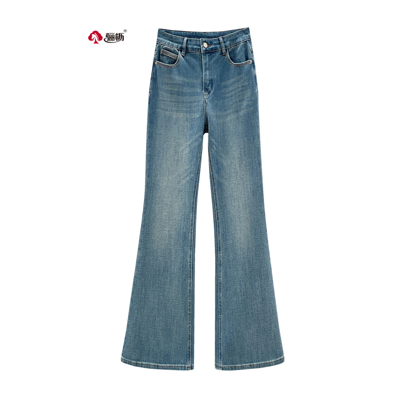 Lilix Four-Way Stretch Flared Jeans for Women, Vintage High-Waisted Slimming Blue Versatile Work Pants 809