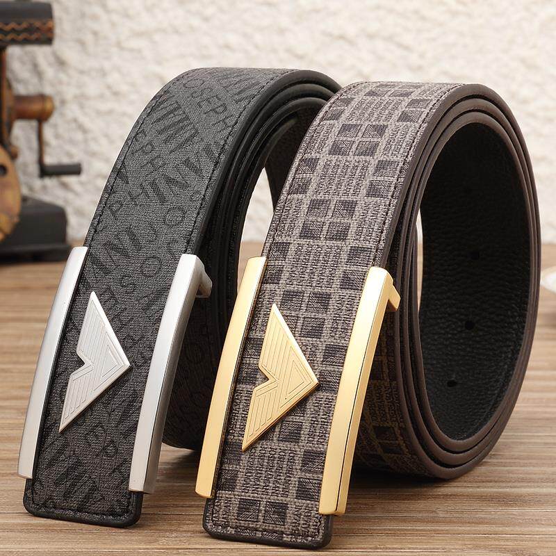 Brand Men Jo Van Yamani Smooth Button Male Youth Head Layer Bull Leather Belt Business Casual Dermis