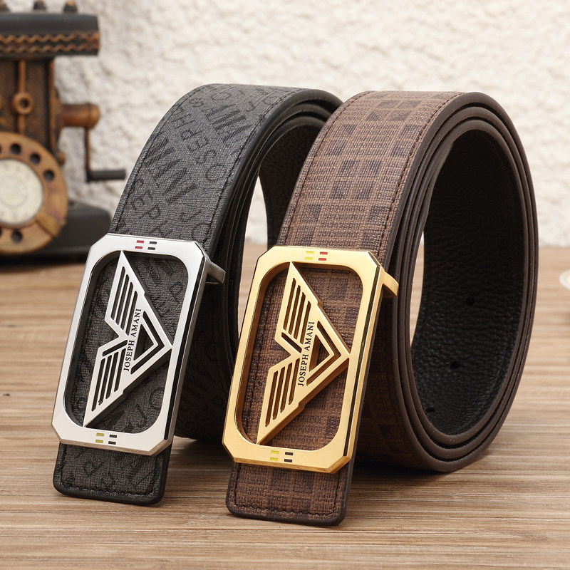 Brand Zhuvan Yamani Belt Men's Leather Men Business Leisure Pants with Middle Young Slip Closed