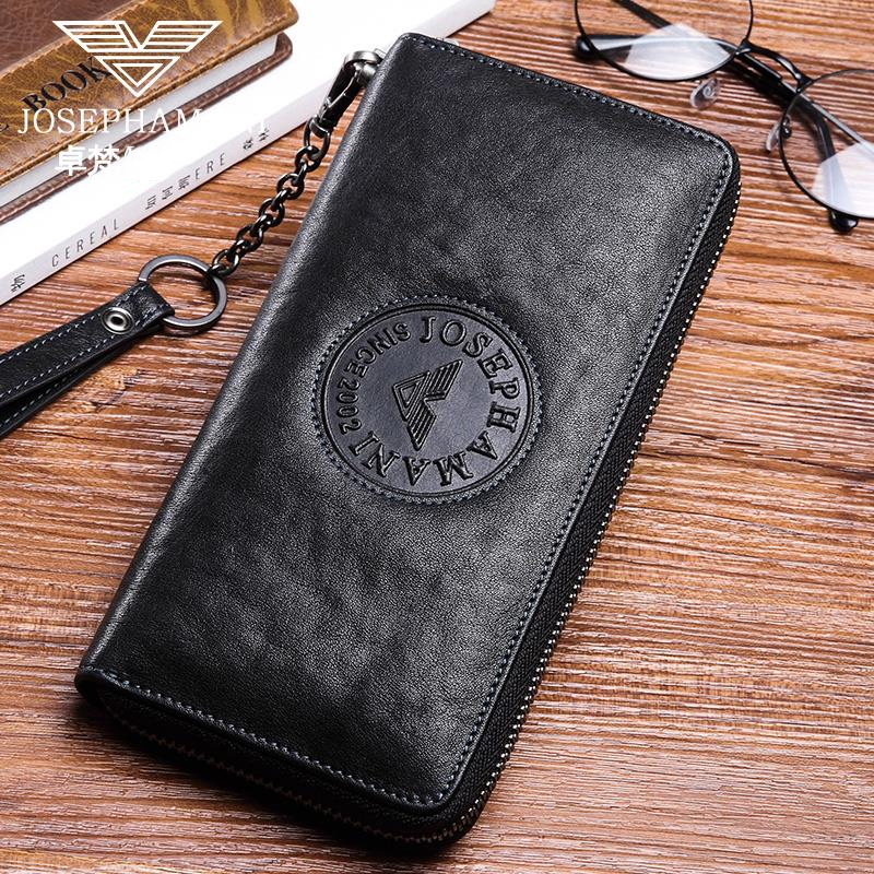 Brand Chapman Manny handbag men's men's length version genuine leather casual soft leather pure small hands with bunk leather