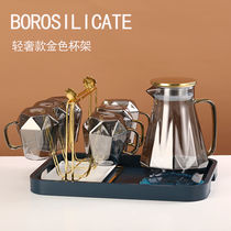 Teapot Ins Wind High-end Mesh Red Glass Cold Kettle Suit Home Water Glass High Temperature Resistant Large Capacity Fridge Explosion Proof