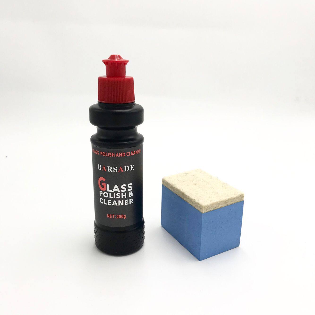 Glass plating polishing and dirt - removing dirt - film oxidation layer with wool felt