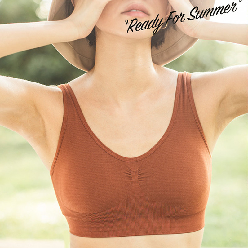 Spring and summer vest bra all-in-one female Japanese no steel ring with chest pad sports girl student backless thin underwear