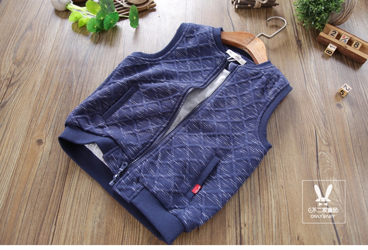 Áo phao nam hàn quốc 2018 thu đông mới cotton dày không tay áo len trẻ em cotton vest áo gile trẻ em