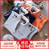 Full 399 trừ 200 quần áo trẻ em châu Âu và Mỹ hình thoi bằng vải cotton hình thoi 2018 cậu bé mùa đông cộng với áo vest nhung áo gile bé gái đáng yêu