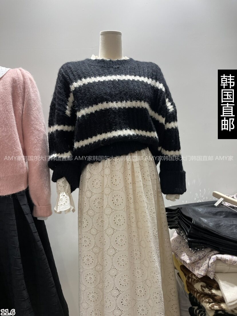 Amy Home Korea Direct mail East gate 2023 Winter fit new Assembly sweater 22010465-Taobao