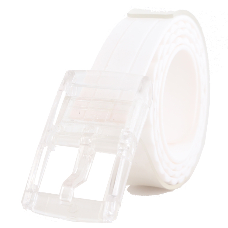 Plastic Buckle Belt for Men, White Silicone Golf Belt, No Iron, No Metal, Security Check-Friendly Belt for Women, Wide Candy Color