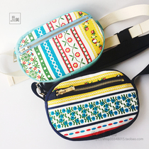 2019 new original handmade custom pattern color matching fresh sports small waist bag chest bag mini shoulder messenger bag