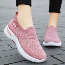 Li Ning official website womens shoes for the elderly 2024 new summer slip-on mothers shoes breathable soft sole walking shoes lightweight old