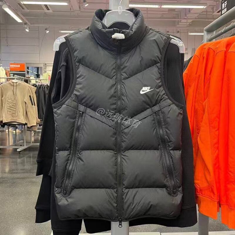 Nike Men's down Vest Stand Collar Warm Sports Style Versatile Vest Jacket Dv1136