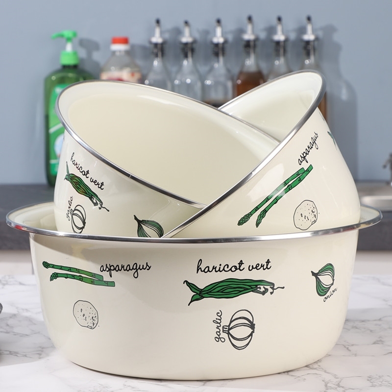 German Imported Household Enamel Basin, Dough Kneading Basin, New Style Enamel Basin, Thickened Large Fermentation Basin