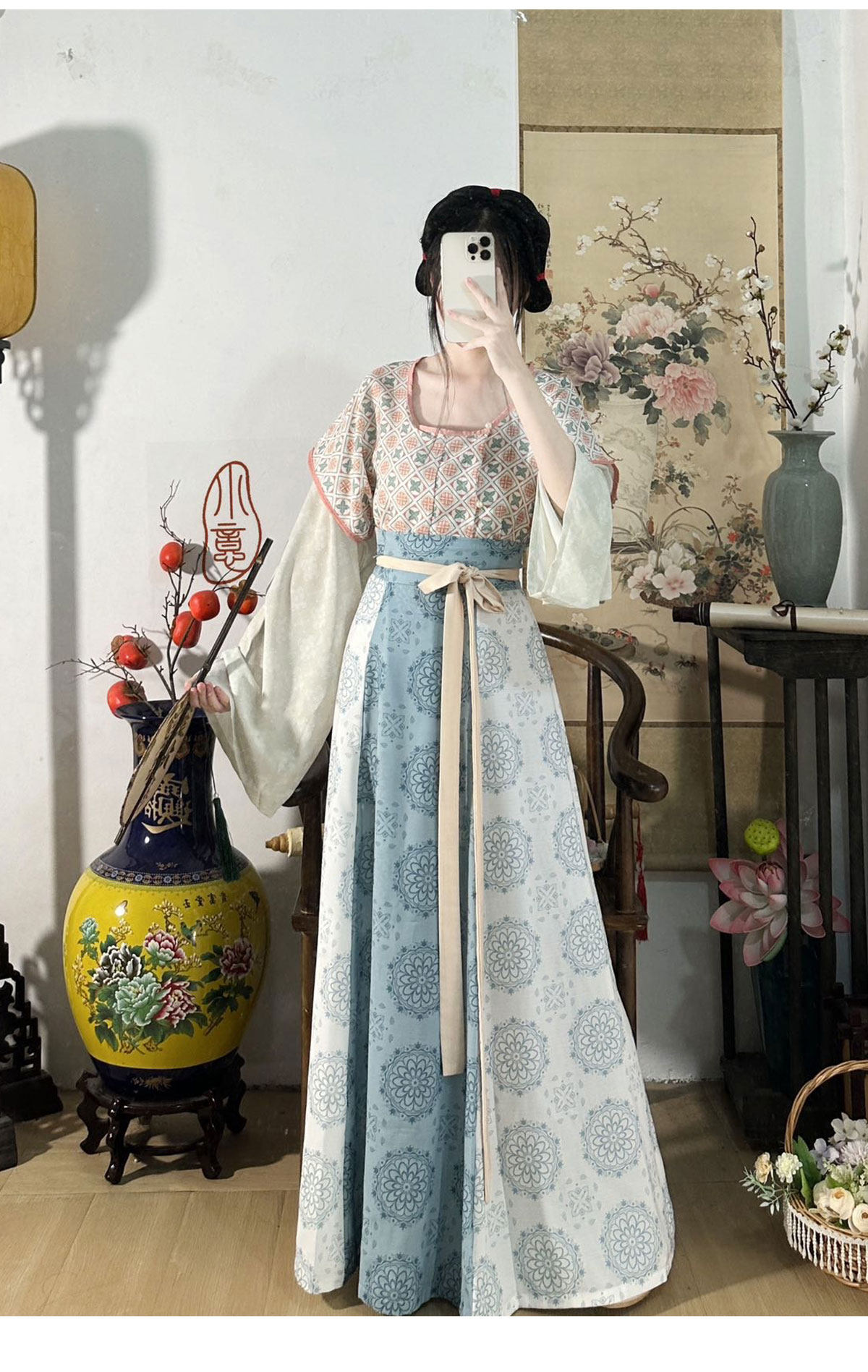 Китайцы одежда наборы 云鸢令新中式魏晋汉服盐系清冷绝美茶服日常上衣八破裙国风套装女