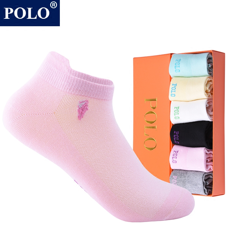Polo New Women's Thin Boat Socks, Summer Thin Mesh Women's Socks, Pure Cotton Deodorant Short Socks, Cotton Socks