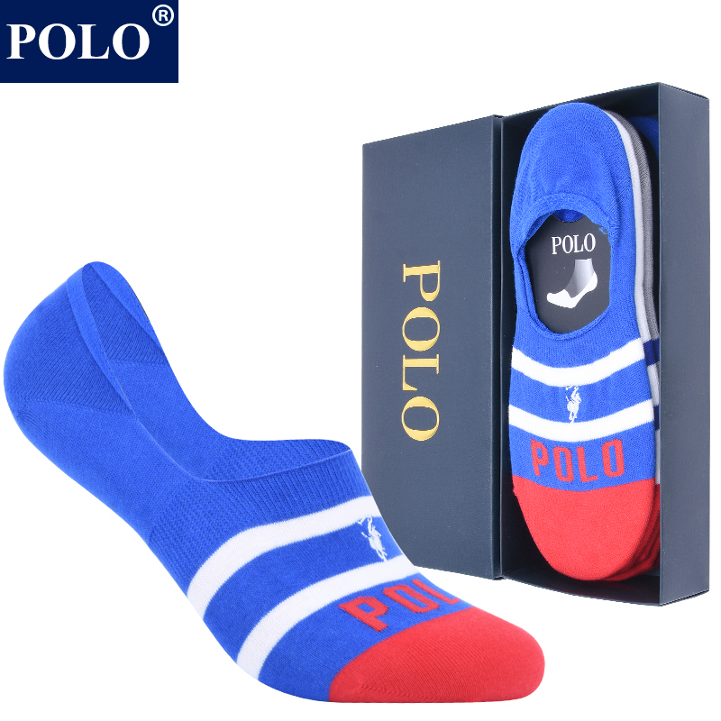 Polo Socks Men's No-Show Socks Odor-Resistant Thin Low-Cut Invisible Socks Odor-Resistant Sweat-Absorbent Non-Slip No-Show Socks
