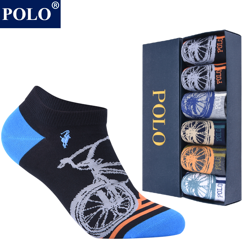 Polo Socks Men's No-Show Socks Pure Cotton Spring and Summer Thin Trendy Street Sports Odor-Resistant Sweat-Absorbent Breathable Low-Cut Short Socks