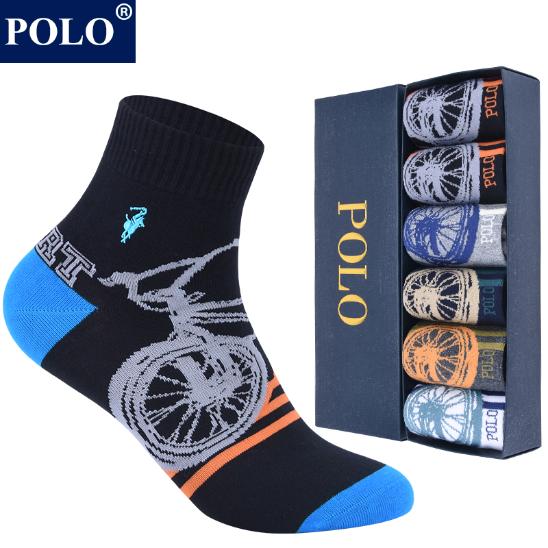 Polo Socks Men's Mid-Calf Socks Winter Medium-Thick Trendy ins Fashion Street Sports Socks Warm Sweat-Absorbent Men's Cotton Socks