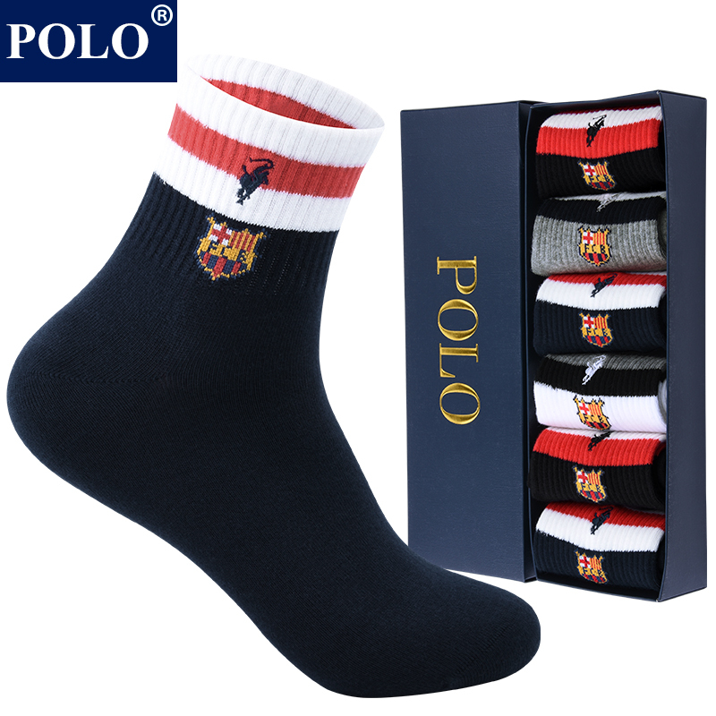 Polo Socks Men's Pure Cotton Mid-Calf Socks Autumn and Winter Casual Deodorant Trendy Men's Cotton Socks All-Season Sweat-Absorbent Sports Long Socks Polo Socks Men's Pure Cotton Mid-Calf Socks Autumn and Winter Casual Deodorant Trendy Men's Cotton Socks All-Season Sweat-Absorbent Sports Long Socks
