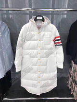 Thom Browne Japan 19 Autumn Winter New TB Color Stripes Long-style Lianhood down jacket jacket