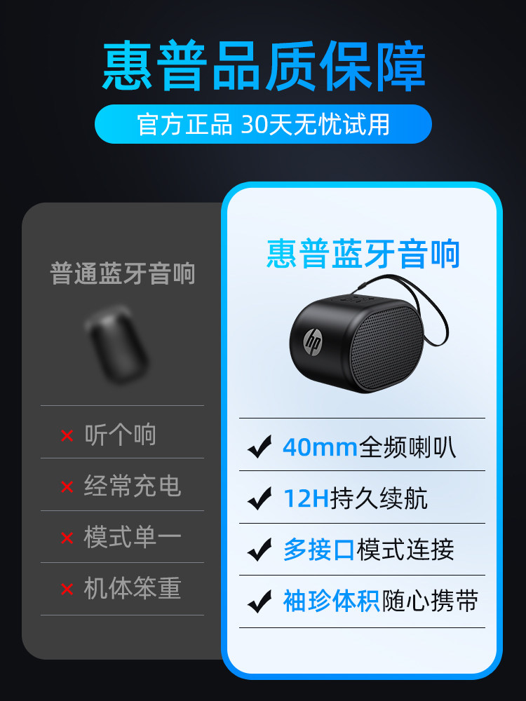 Hp Bluetooth Speaker Subwoofer Wireless Speaker Mini Home Speaker USB Card Music Player