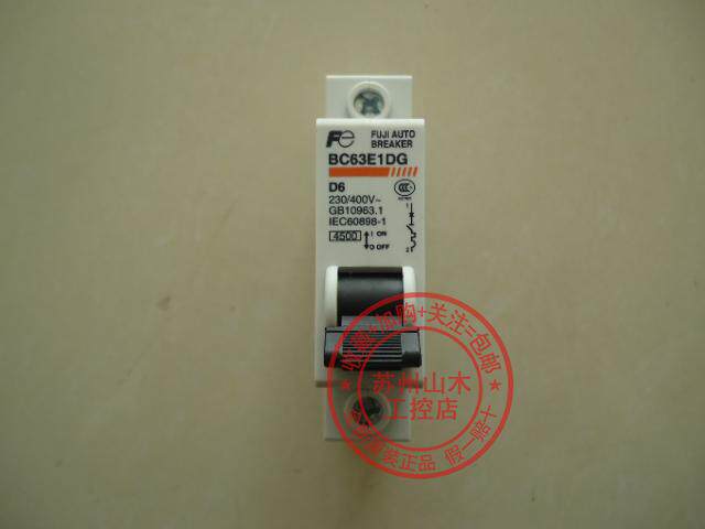 Fuji Miniature Circuit Breaker BC63E1DG-1P006 rated 6A Type D rated breaking capacity 4.5KA