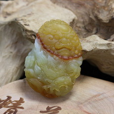 Ювелирный камень 天然玉石龙吊坠岫玉挂件花玉瑞兽雕件寓意生意兴隆玉石王花玉玉坠