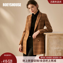 (plaid suit)Luo Yi thickened commuter warm woolen jacket womens winter new slim suit 01143